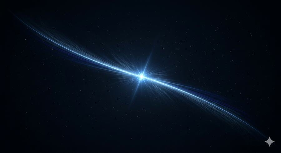 A burst of light against a dark field